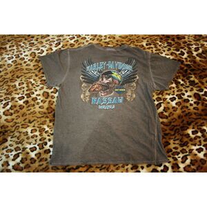 Vintage Brown Harley Davidson Y2K Biker Tee Size XL